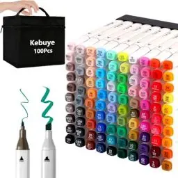 Produktbild: Kebuye Alkohol Marker Set, Alkohol Stifte Set 100 Farben Marker & Filzstifte Filzstifte Permanenter Marker FüR Manga, Design, Malerei, Zeichnung Twin Marker Art