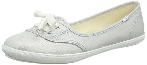 Produktbild: Keds Damen Teacup Metallic Linen Geschlossene Ballerinas, Silber (Silver)
