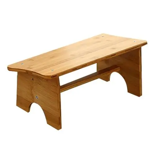 Produktbild: Keebgyy Fußhocker Unter Dem Schreibtisch, Fußstütze aus Holz Unter Dem Schreibtisch, rutschfeste Tritthocker aus Holz für das Büro, Ergonomischer Fußpflegehocker,(Neigungsstil)