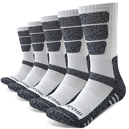 Produktbild: KEECOW 5 paar Sportsocken Herren Damen Wandersocken Socken Arbeitssocken Thermosocken（43-46,Weiß）
