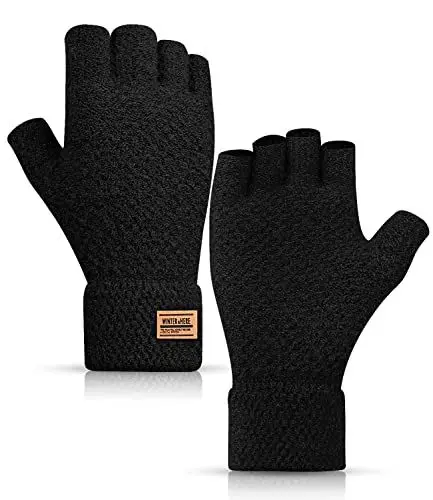 Produktbild: KEECOW Handschuhe Herren Damen,Fingerlose Handschuhe Herren Winter Warme Thermo Fleece Strickhandschuhe für Outdoor Sport Laufen Radfahren Freizeit