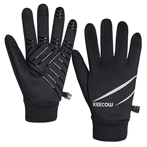Produktbild: KEECOW Handschuhe Herren Winter,rutschfest,Wasserdicht,Touchscreen für Sport,Laufen,Fahren,Wandern,Radfahren (Schwarz, L)