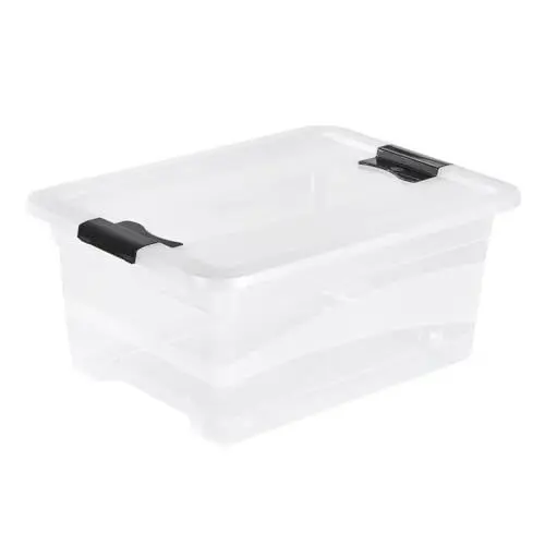 Produktbild: keeeper Aufbewahrungsbox mit Deckel und Schiebeverschluss, 39,5 x 29,5 x 17,5 cm, 12 l, Cornelia, Transparent