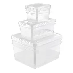Produktbild: keeeper Aufbewahrungsboxen mit Air Control System, 8-teiliges Set, 3x 1,7 l, 2x 5,6 l, 3x 18 l, Bea, Transparent