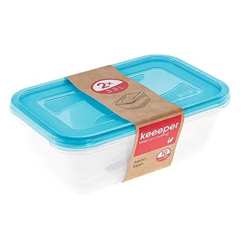 Produktbild: keeeper Frischhaltedosenset 2-teilig, 2 x 3,3 l, 29 x 19 x 9 cm, Fredo Fresh, Blau Transparent