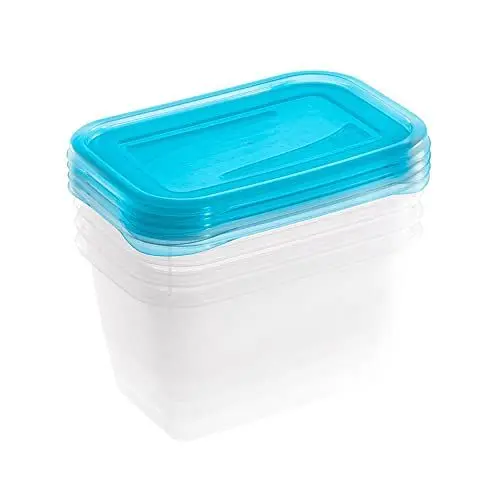 Produktbild: keeeper Frischhaltedosenset 4-teilig, 4 x 750 ml, 15,5 x 10,5 x 8,5 cm, Fredo Fresh, Blau Transparent