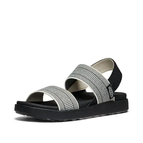 Produktbild: KEEN Damen Elle Backstrap Sandalen mit Knöchelriemen, Black/Star White, 39 EU