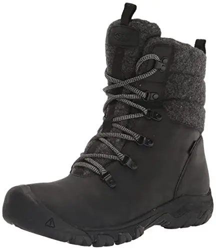 Produktbild: KEEN Damen Greta Boot Waterproof Schneestiefel, Black/Black Wool, 37.5 EU