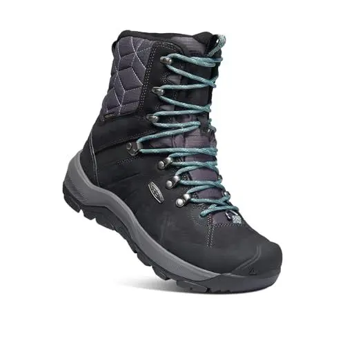 Produktbild: KEEN Damen Revel 4 High Polar Schneestiefel, Black/North Atlantic, 37.5 EU
