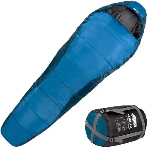 Produktbild: KeenFlex Schlafsack 3-4 Jahreszeiten (Blue +7.0 °C)