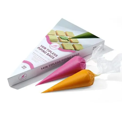 Produktbild: Keenpioneer Einweg Spritzbeutel, Einwegspritzbeutel 400 Stück 35,56cm Disposable Piping Bags zum Dekorieren von Backen Torten Keksen Kuchen