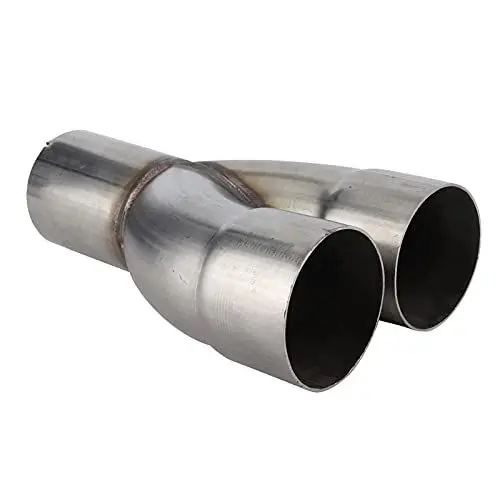 Produktbild: Keenso 2-1 Edelstahl Auspuff Adapter, Auto Auspuff Y-Rohr Upgrade Ihr Auto Auspuffanlage