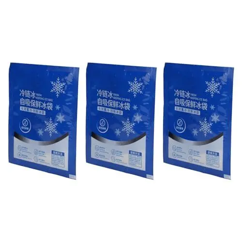 Produktbild: 60 Pack Wiederverwendbare Eisbeutel, Selbstabsorbierende Eisbeutel für Kühlboxen oder Lunchbox, Camping (250 ml)