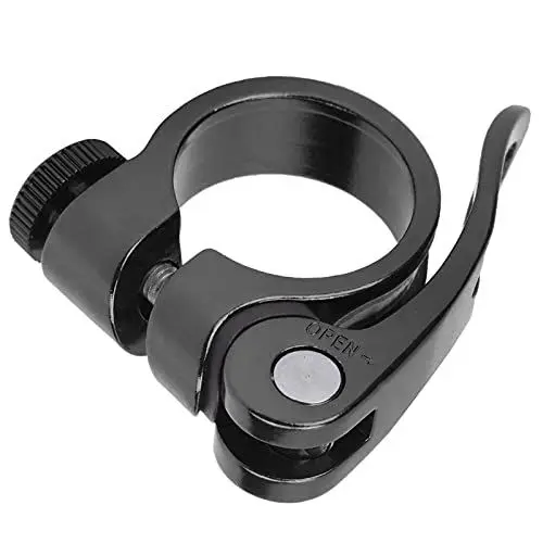Produktbild: Keenso Aluminiumlegierung Fahrrad Schnellspanner Sattelklemme 28,6mm Fahrrad Sattelstützenklemme Sattelrohrklemme Radfahren Zubehör für 25,4mm / 1in Sattelrohr(schwarz) Fahrrad und Ersatzteile