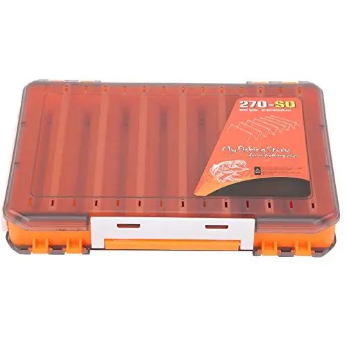 Produktbild: Keenso Angelköderbox, doppelseitige Angelköderbox Tragbare Angelköder Aufbewahrungskoffer Eisenplattenbehälter Angelgerätebox(Orange) Lagervorräte Angeln Aufbewahrung von Fischen