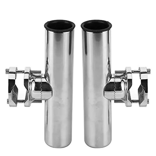 Produktbild: Keenso Boot Schienenhalterung Angelrutenhalter, 2 Stück Edelstahl Siehe Angelrutenhalter 32mm Bis 50mm Schienenhalterung für Tournament Style Clamp Boot/Yachtteile