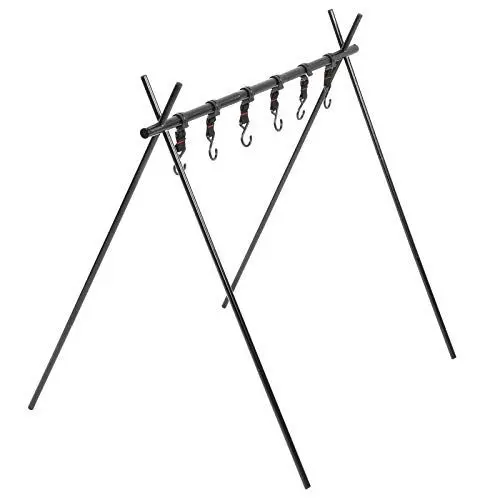 Produktbild: Keenso Camping Triangle Lagerregal, Outdoor Camping Ausrüstung Hängegestell Faltbarer Stand Regal Kleiderbügel mit 6 Stück Haken Andere Klettercampingvorräte