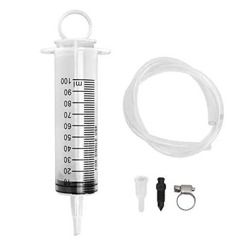 Produktbild: Keenso Entlüftungskit für Hydraulische Scheibenbremsen für Motorräder, 100 Ml, Spritze, 50 cm Schlauch, Universell für Motorräder, Roller, Quads Autoversicherung & Autoreparatur