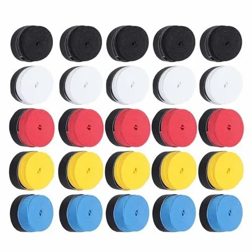 Produktbild: Keenso Griffband für Tennisschläger, 25 Stück, rutschfest, Trockenes Gefühl, Tennisgriffe, Overgrip für Angelruten, Squashschläger (Gemischte Farbe)