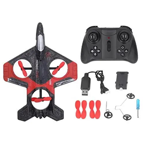 Produktbild: Keenso RC-Flugzeug, Ferngesteuertes Flugzeug-Kampfflugzeug-Spielzeug mit Bunten LED-Lichtern für Kinderspielzeug (1 Batterie)