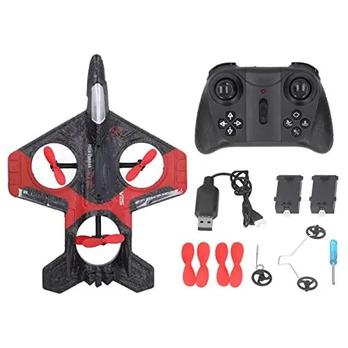 Produktbild: Keenso RC-Flugzeug, Ferngesteuertes Flugzeug-Kampfflugzeug-Spielzeug mit Bunten LED-Lichtern für Kinderspielzeug (2 Batterien)
