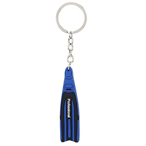 Produktbild: Keenso Tauchen Schlüsselring, Mini Tauchen Thema Schlüsselring PVC Einzigartige 3 Farben Flipper Form Schlüsselbund Fin Tauchen Schlüsselring(10 * 5 * 2cm-Blau)