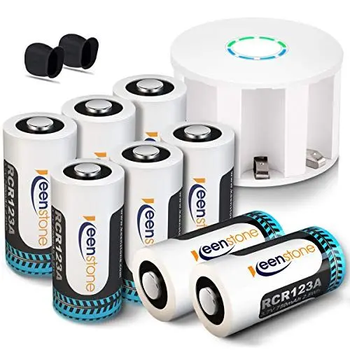 Produktbild: Keenstone Arlo Akkus 750mAh Wiederverwendbar 8 Pack und Ladegerät mit 2 Arlo-Hüllen und Adapter für Arlo-Kamera VMC3030 VMK3200 VMS3330 3430 3530, Kamerablitz, Taschenlampe, Lithium 3,7V
