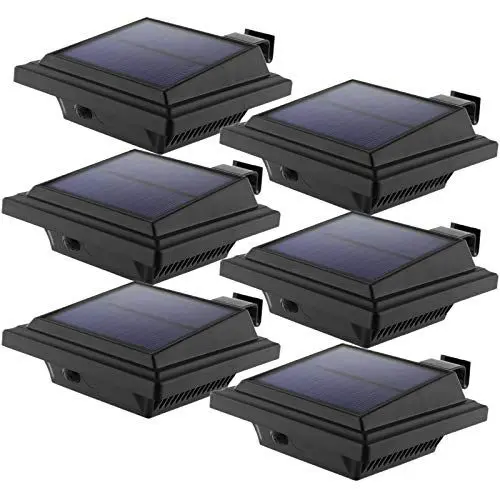 Produktbild: KEENZO LED Solar Dachrinnenleuchte Solarlampen für Außen, 25LEDs Solarlicht, Auto ON/OFF, Schwarz,Warmes Weiß Licht (6er set)
