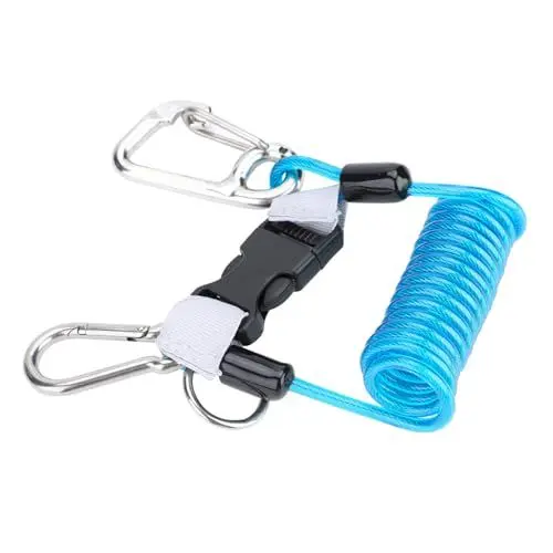 Produktbild: Keep Diving, Leistungsstarkes Anti-Lost-Feder-Spiral-Lanyard, Schnellverschluss-Notfall-Sicherheitswerkzeug (BLUE)