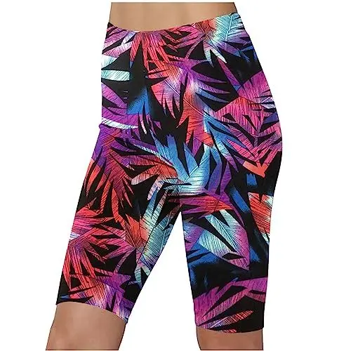 Produktbild: Keepink Radlerhose für Damen, hohe Taille, Bauchkontrolle, kurze Hose, Fahion, bedruckt, Fitness-Shorts, weiche Laufhose, Yogahose, Sport-Leggings, Jogger, Radfahren, Übung in Übergröße, 023 Rot,