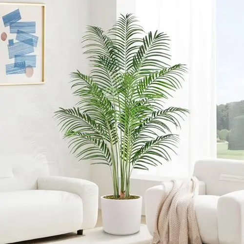 Produktbild: Keeplush Künstliche Pflanzen groß 180cm Kunstpflanze im Topf Plastik Künstliche Palme wie echt Fake Pflanzen deko für Wohnzimmer Balkon Schlafzimmer Büro Perfektes Einweihungsgeschenk (1 Pack)