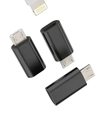 Produktbild: Kefiany Lightning Mutter auf Micro USB Männlich Klinke Ladekabel Adapter(3 Pack) iPhone Ladegerät to Android Charger Kabel Netzteil Zubehör