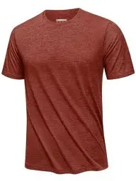 Produktbild: KEFITEVD Funktions Shirt Herren Sport Tshirts Atmungsaktiv Trainingsshirt Fitness Shirt Herren Gym Activewear Dunkelorange L