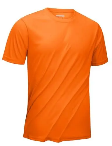 Produktbild: KEFITEVD Laufshirt Herren Kurzarm Sommer Outdoorbekleidung Quick Dry Leicht Trainingsshirt Casual Sportswear Weich Sport Kleidung Orange M