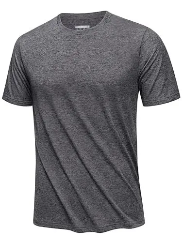 Produktbild: KEFITEVD Sport Tshirt Herren Funktionsshirt Atmungsaktiv Fitness Tshirt Running Shirt Herren Sport Oberteile Dunkelgrau L