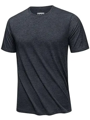 Produktbild: KEFITEVD Tshirt Herren Funktions Sportshirt Kurzarmhemd Sommer Atmungsaktiv Fitness Shirt Leichtes Trainingsshirt Schwarz L