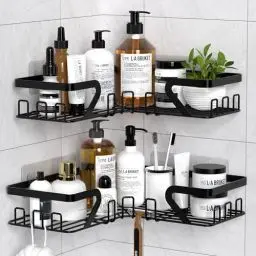 Produktbild: Kegii Duschablage Ecke - Duschablage ohne Bohren, Duschregal Shampoo Halterung Für Dusche Duschkorb Dusche Halterung Badezimmer Organizer, Schwarz