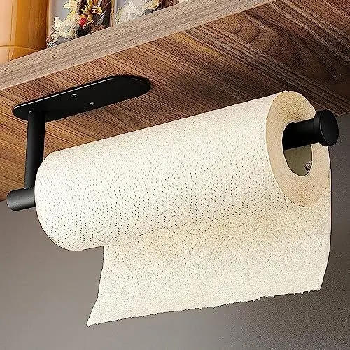 Produktbild: Kegii Küchenrollenhalter ohne Bohren - Küchenpapierhalter Edelstahl Rollenhalter Schwarz Papierrollenhalter für Küche