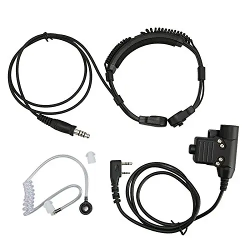 Produktbild: Throat Mic Earpiece Headset Kit mit U94 Tactical PTT für Kenwood TK 2107 TK 3107, für UV 5R UV 5RA 888S, für H777 RT7 RT21 RT2 Walkie Talkies 2-Wege-Radio