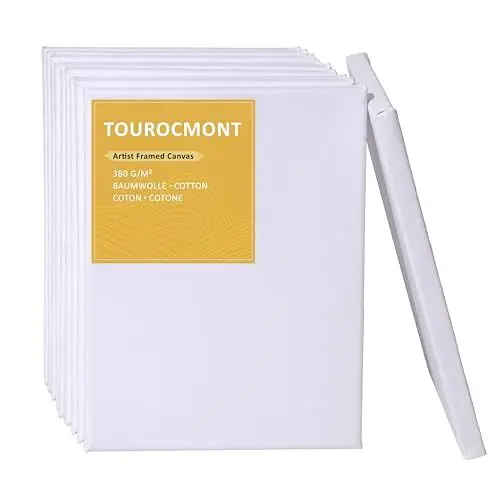 Produktbild: 10er Pack Leinwand 20x30 cm Keilrahmen Bespannt aus Baumwolle 380 g/m² Leinwände zum bemalen 100% Säurefrei weiß grundiert für Acrylfarbe, Ölfarbe, Gouache