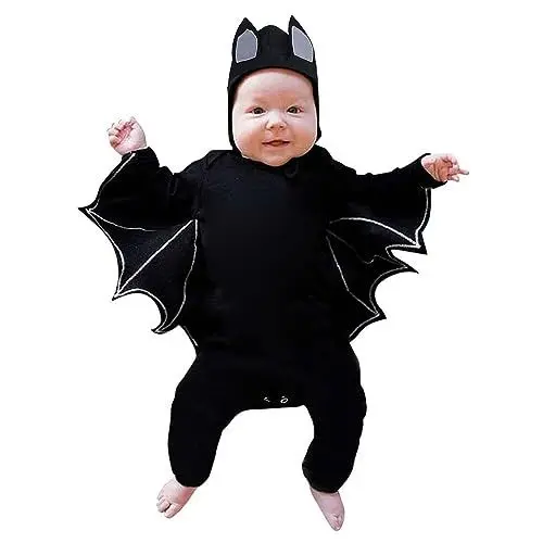 Produktbild: KEIZHUONIQIU Kleinkind Mädchen Halloween Langarm Strampler Drucke Cosplay Kostüm Hoodie Overall Kinder Schlafanzug Jungs (A, 12-18 Months)