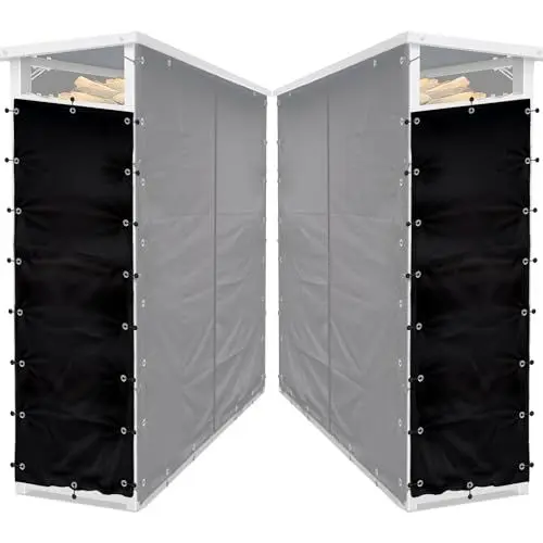 Produktbild: KEKAFU Wetterschutz Set 66x148 cm 2 Seiten für Kaminholzregale, Kaminholzregal Abdeckung Wasserdicht 600D T/H 70x185cm