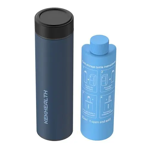 Produktbild: KEKHEALTH Insulin Kühltasche 2-8 Grad, Insulin Kühlbox 1-3 Pen, Medikamenten Kühltasche für Reisen,Insulin Kühler Diabetiker Tasche mit 2 Kühlakkus, QR Medizinischer Reiseanhänger(Marineblau)