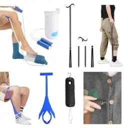 Produktbild: Kekoy 4 Stück Strumpfanziehhilfe, Anziehhilfe für Socken, Schuhen und Kleidung, Sockenanzieher für Senioren, Schwangere, Immobile Menschen(Blau)