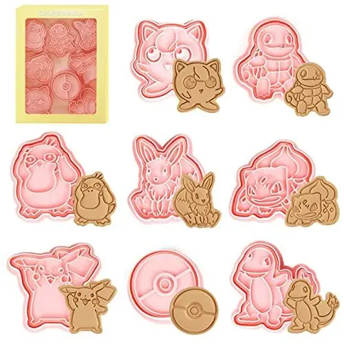 Produktbild: LGZIN Keksausstecher Kinder, 8 Stück 3D Plätzchenausstecher, Keks Ausstechform Set, Ausstecher Kunststoff, 3D Ausstecher Set, Cookie Cutter, für Keksteig, Fondant, Donut, Kuchendekoration