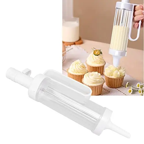 Produktbild: Keksherstellungs- und Zuckerguss-Set für Kuchendekorationen, Kekspresse, Kekspistolen-Set mit 12 Scheiben und 5 Düsen, Keksformer mit Scheiben und Düsen, Kuchendekorationsset für