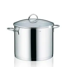 Produktbild: kela Gemüsetopf 24cm CAILIN, Kartoffeltopf Suppentopf Induktion 8,5 L, Edelstahl 18/10, Glasdeckel, Kochtopf groß, unbeschichtet