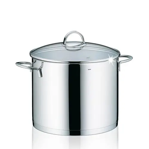 Produktbild: kela Gemüsetopf 24cm CAILIN, Kartoffeltopf Suppentopf Induktion 8,5 L, Edelstahl 18/10, Glasdeckel, Kochtopf groß, unbeschichtet