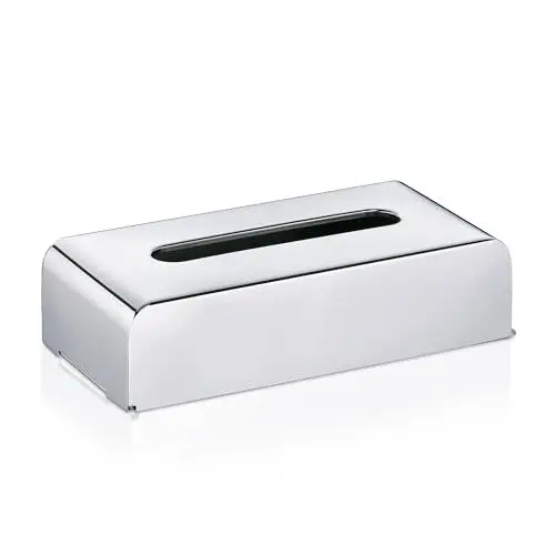 Produktbild: kela 22860 Kosmetiktuchbox mit Wandhalterung, 27x 12,5x 7cm, Edelstahl 18/10, Faber, Silber Glänzend
