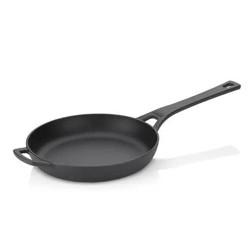 Produktbild: kela Gusseisen Bratpfanne 28 cm CALIDO, Bratpfanne Induktion, emailliert, Induktionspfanne, hitzebeständig bis 300°C, schwarz